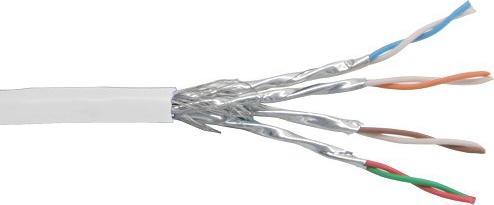 Actual product image InLine Patch cord Cat.6 S/FTP/PIMF AWG27 PVC white 100m for assembling (S/FTP, CAT6, 100 m)
