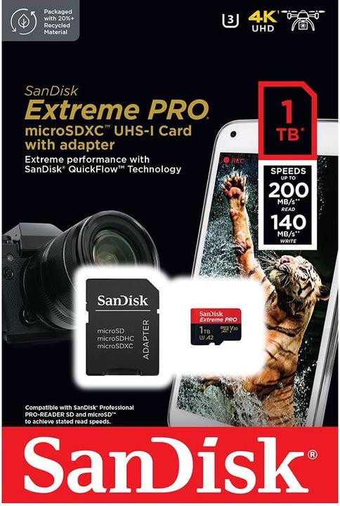 Actual product image SANDISK Extreme PRO UHS-I V30 (1000 GB, microSDXC, U3, UHS-I)