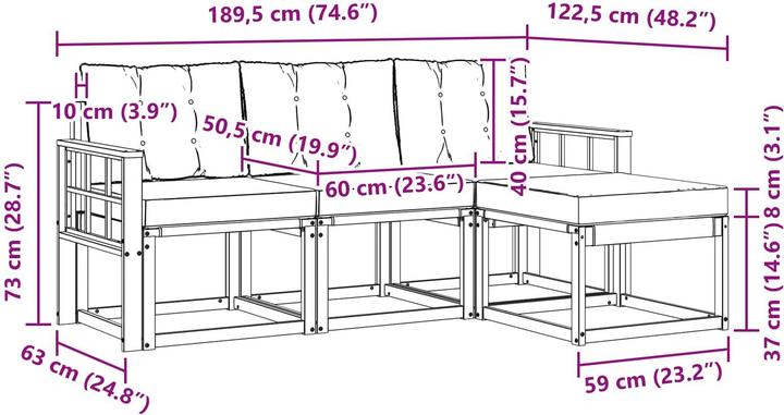 Produktbild vidaXL Outdoor-Sofa