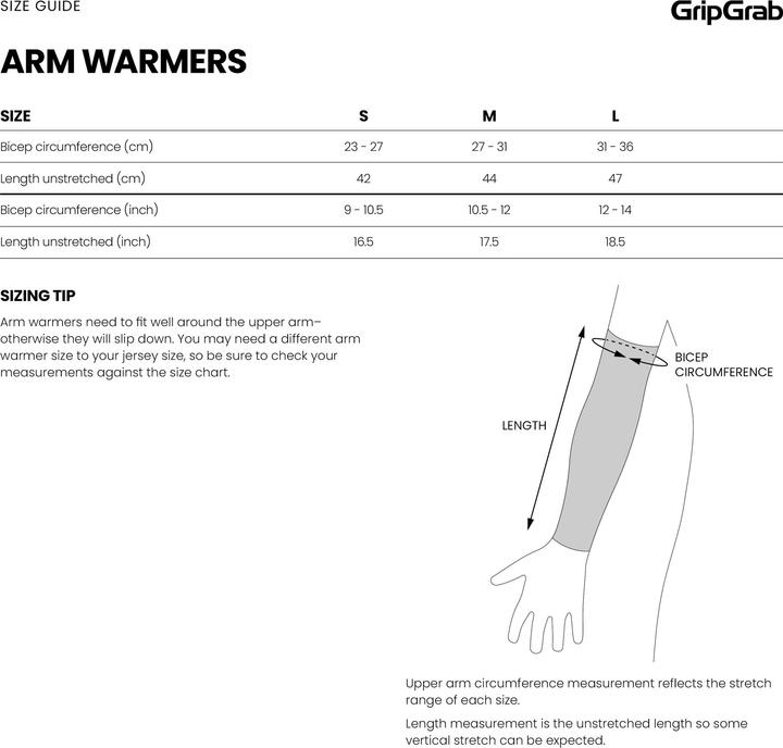 Actual product image GripGrab PACR Spring-Autumn Arm Warmers (M)