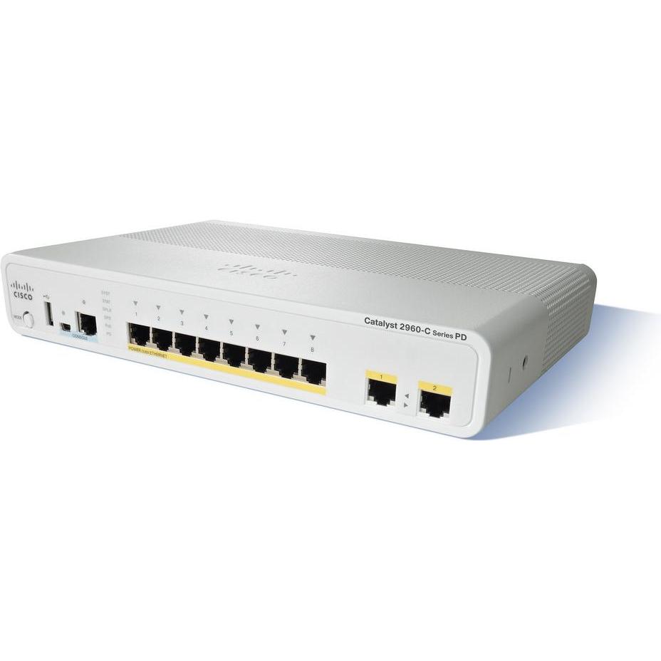 Cisco CATALYST 2960C PD SWITCH 8 FE (10 Ports), Netzwerk Switch, Weiss
