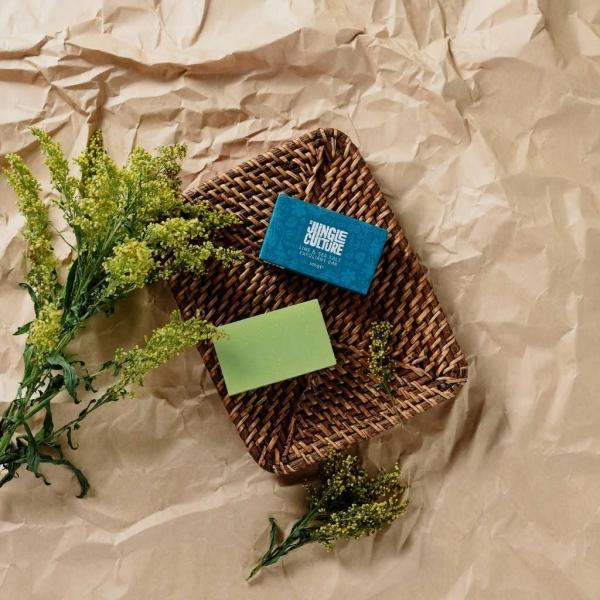 Actual product image Jungle Culture - Lime and Sea Salt Body Soap, Zero Waste (Curd soap)