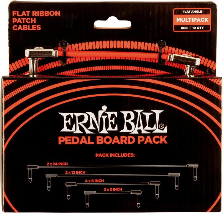 Ernie Ball Patch-Kabel 6404 Flat Ribbon, Multipack – 10 Stück (0.61 m)