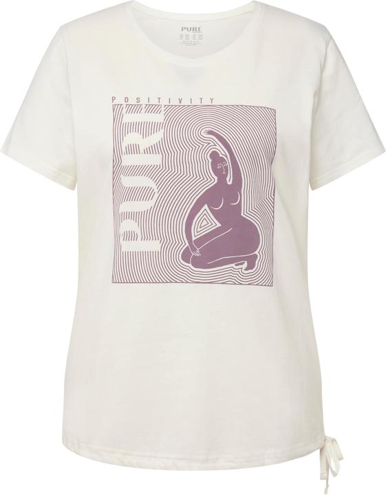 Immagine prodotto Ulla Popken T-shirt da yoga di cotone biologico con PURE, scollo a girocollo e mezze maniche (50, 52)