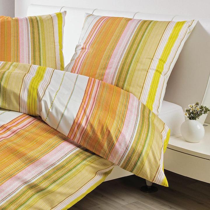 Produktbild Janine Mako-Satin Bettwäsche Palermo 31162-04 orange grün (155x220 cm + 80x80 cm)