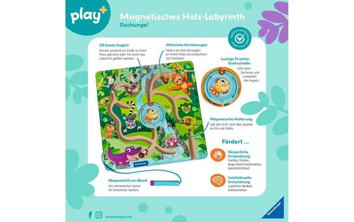 Actual product image Ravensburger Jungle labyrinth (Bulgarian, Czech, Danish, Dutch, English, Estonian, Finnish, French, German, Hungarian, Icelandic, Italian, Japanese, Latvian, Lithuanian, Polish, Portuguese, Romanian, Russian, Slovak, Spanish, Swedish, Turkish, 1.50 - 4 years)