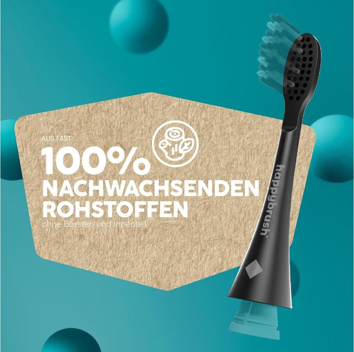 Produktbild happybrush Zahnbürstenkopf Eco Vibe V3+ Black, 3 Stück (3 x)