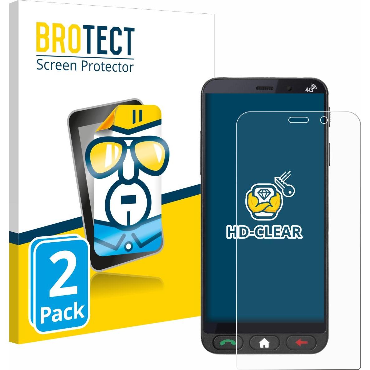 BROTECT Schutzfolie Displayschutz Displayschutzfolie Folie Klar Transparent (2 Stück, Brondi Amico), Smartphone Schutzfo...