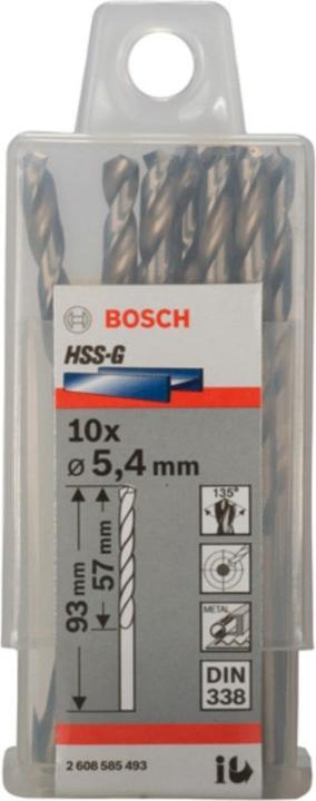 Produktbild Bosch Professional Zubehör PRO Metal HSS-G Spiralbohrer, 5,4 x 57 x 93 mm (5.4 mm)