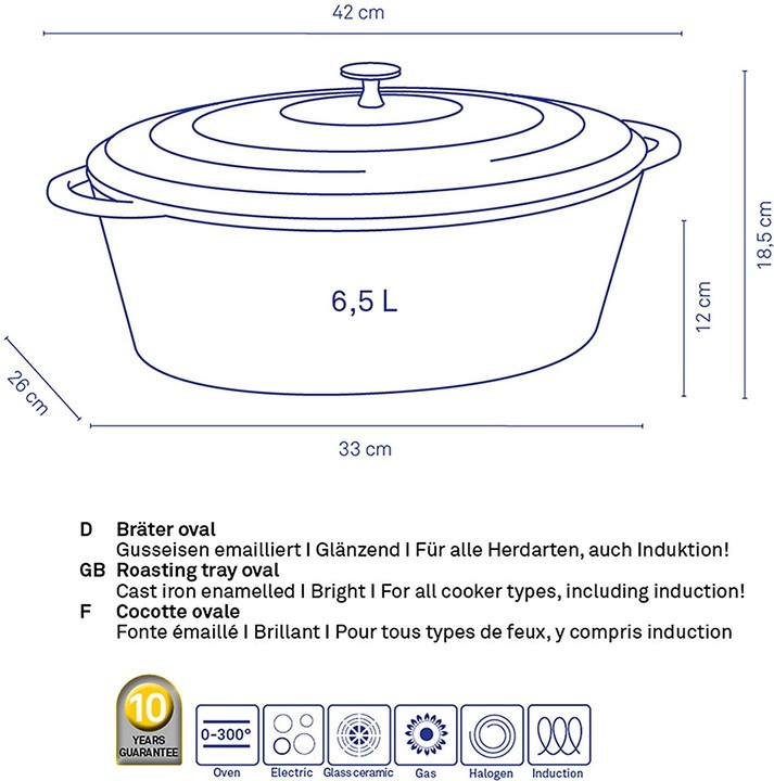 Actual product image Kela Calido (33 cm, Casserole + Stewpot, Cast iron)