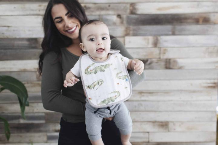 Produktbild little unicorn Cotton Muslin Classic Bib 3 Pack - Tropical Leaf