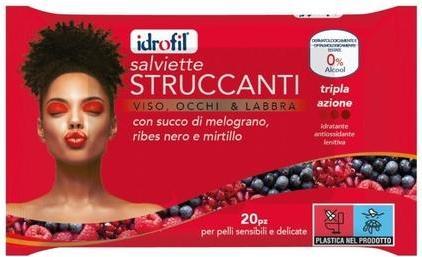 Actual product image Idrofil Makeup Remover Wipes 20 pcs - Pomegranate Currant (Facial cleansing wipes)