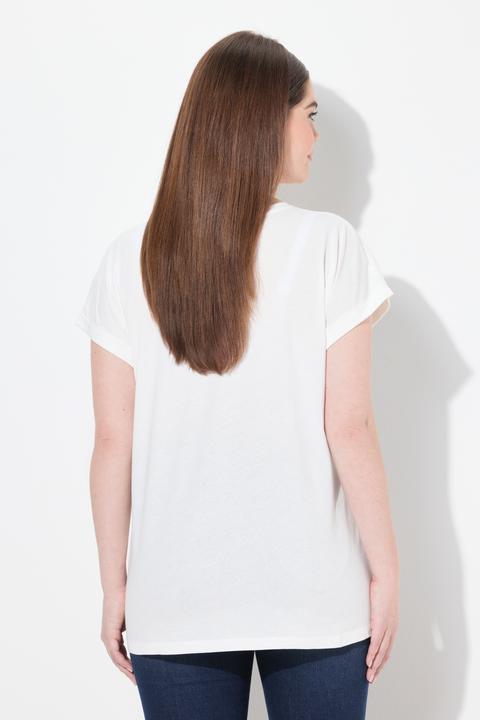 Immagine prodotto Ulla Popken T-shirt dal taglio oversize con giovane capriolo, scollo a girocollo e mezze maniche (58)