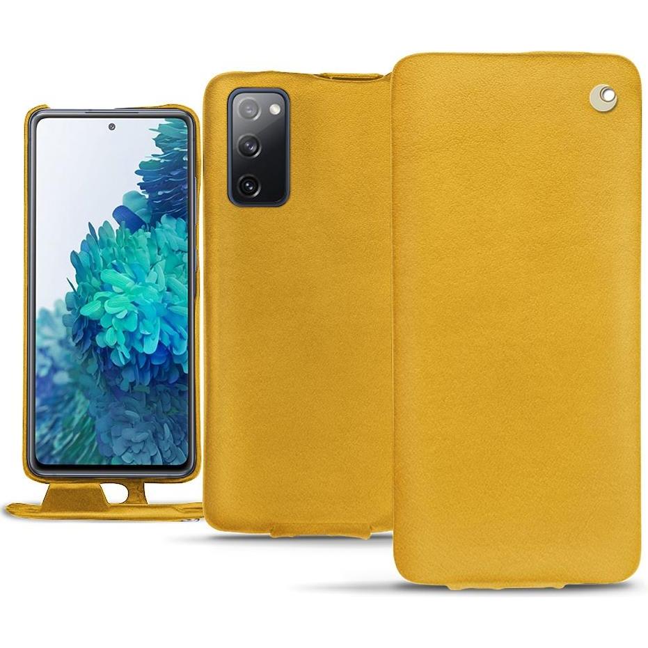 Noreve Lederschutzhülle vertikal (Samsung Galaxy S20 FE), Smartphone Hülle, Orange