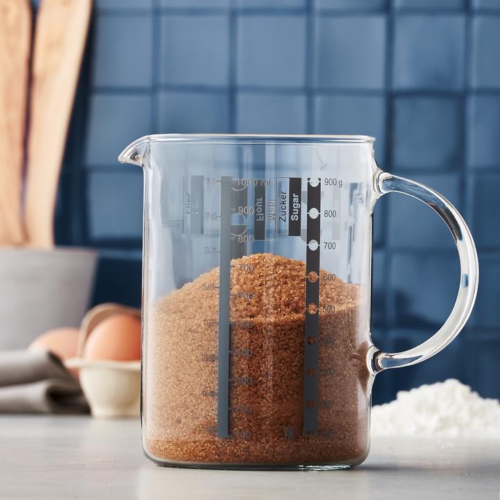 Produktbild WMF Messbecher 1,0l Skalierung 4 Masseinheiten Gourmet hitzebeständiges Glas (1000 ml)