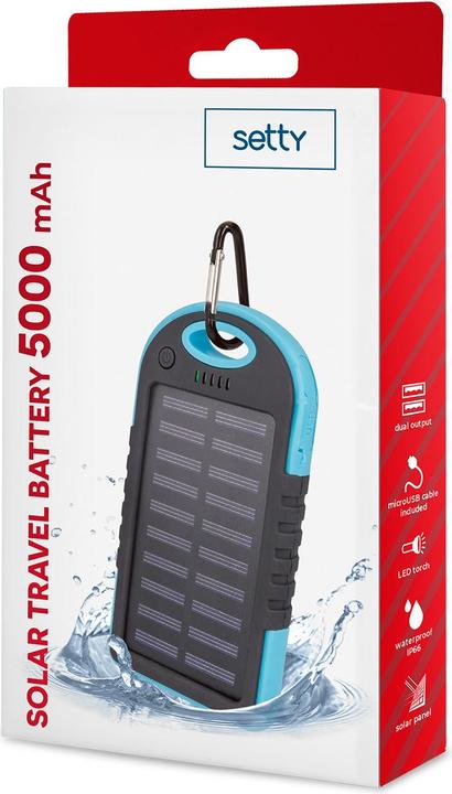 Image du produit Setty solar power bank 5000 mAh blue R (5000 mAh)