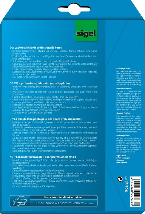 Produktbild Sigel Inkjet Ultra (260 g/m², 13 x 18 cm, 18 Stk.)