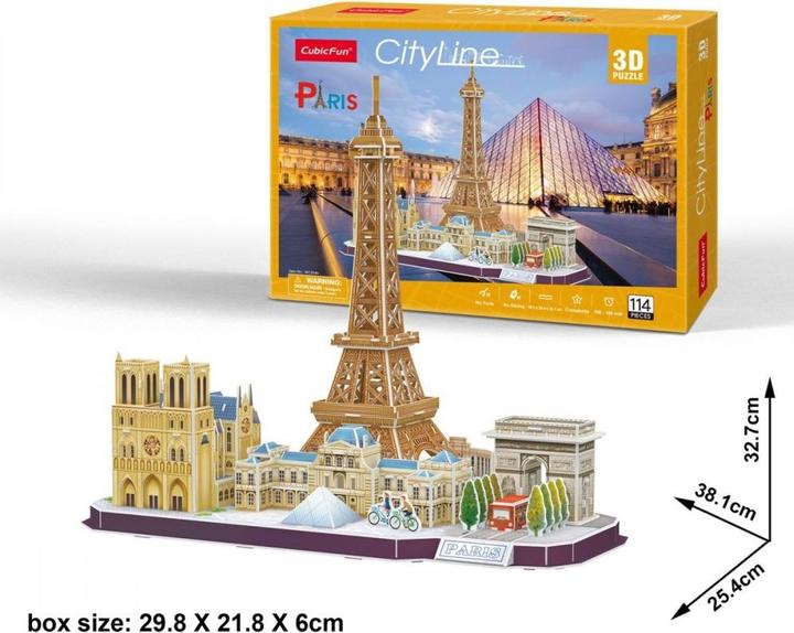 Actual product image Cubicfun Cubic Fun 3d Puzzle City Line Paris (114 pieces)