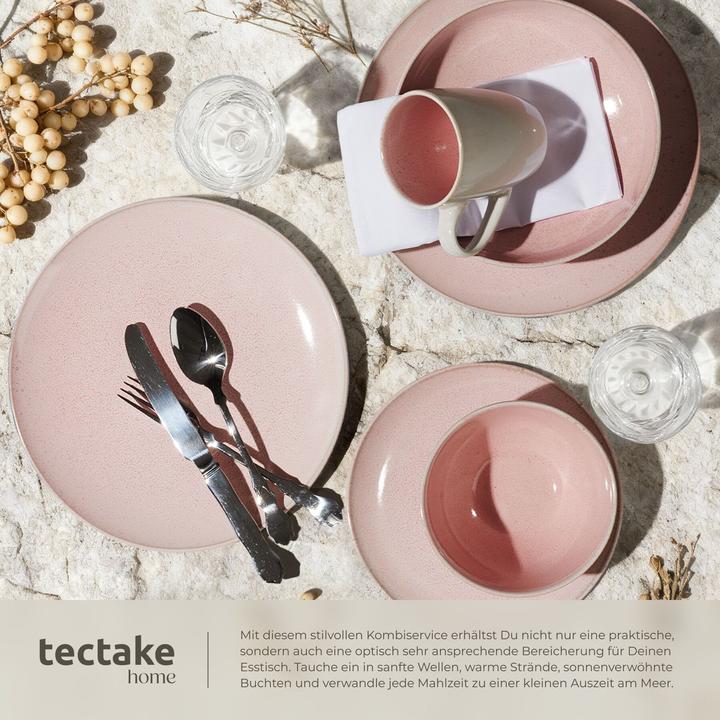 Actual product image tectake Mare tableware set in stoneware, for 6 people (30 pcs.)
