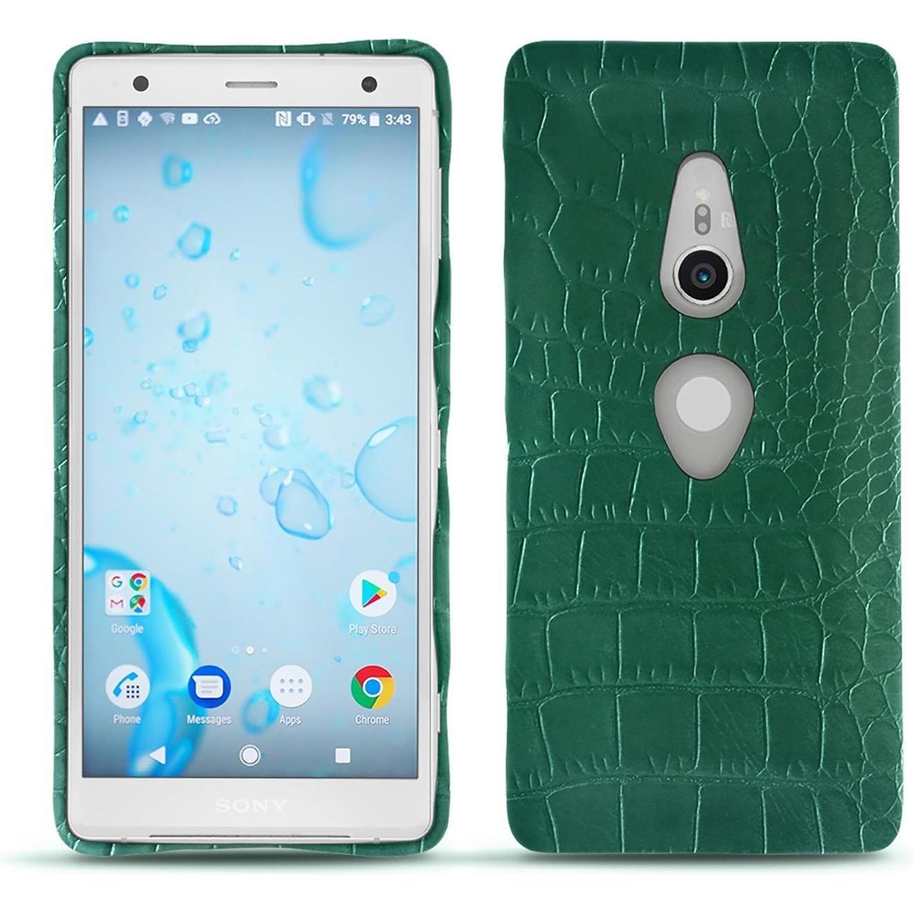 Thumbnail - Noreve Lederschutzhülle (Sony Xperia XZ2), Smartphone Hülle, Grün