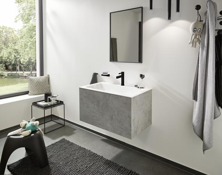 Produktbild hansgrohe FINORIS 110 Waschtisch Armatur, mit Push-Open Ablaufgarnitur, mattschwarz