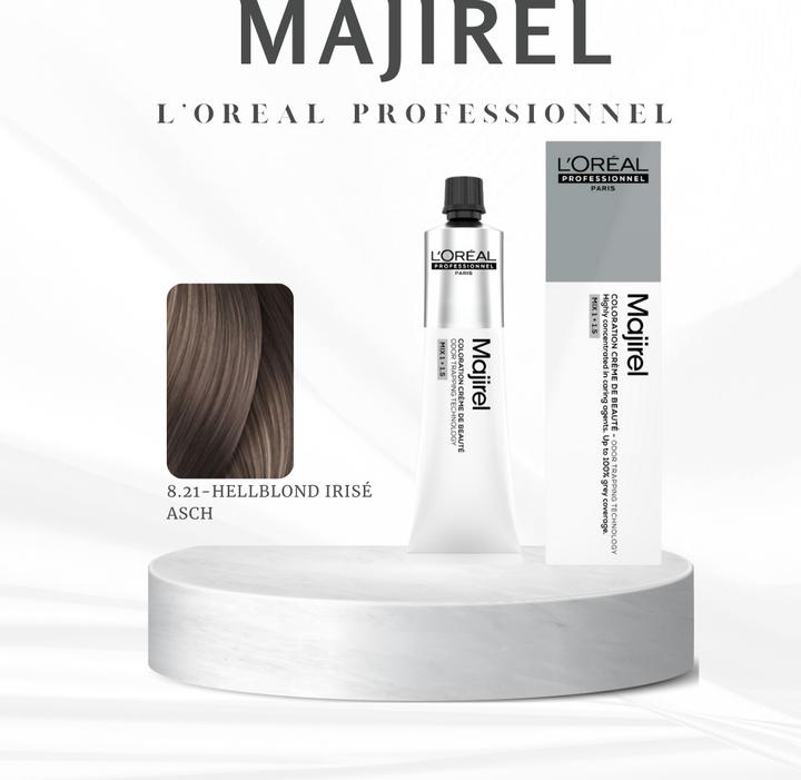 Immagine prodotto L'Oréal Professionnel L'Oréal Majirel 8,21 Hellblond Irisé Asch 60 ml (8,21 Cenere Irisé biondo chiaro)
