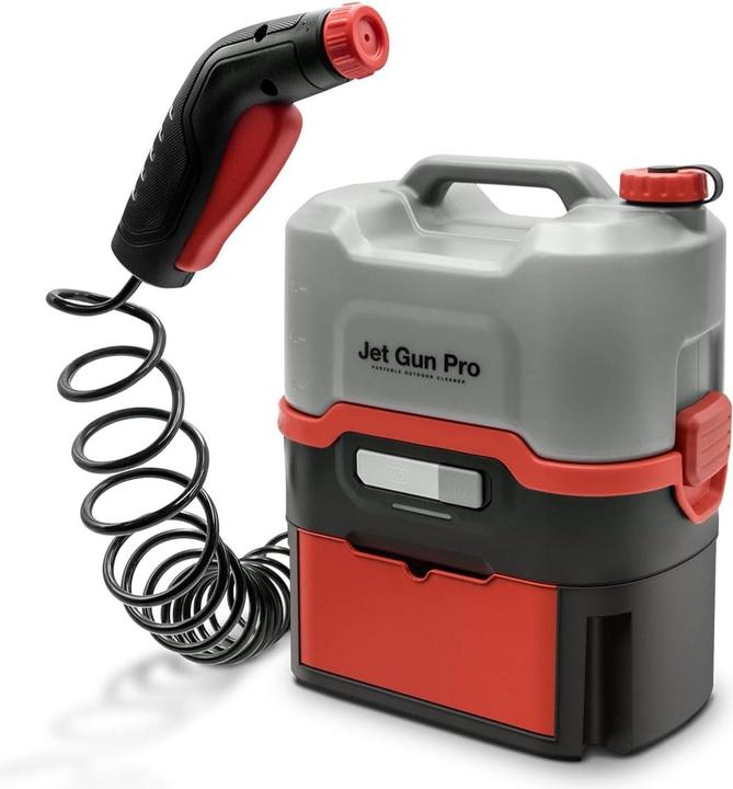 Produktbild Errecom Hochdruckreiniger tragbar mit Staufach, 8 Liter Tank, 3 Meter Schlauch, 2,9 kg (Akkubetrieb)