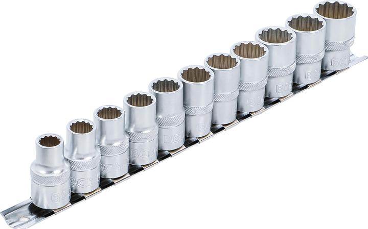 Actual product image BGS Socket Set, 12-point | 12.5 mm (1/2") Drive | 10 - 21 mm | 11 pcs. (10 mm, 11 mm, 12 mm, 13 mm, 14 mm, 15 mm, 16 mm, 17 mm, 18 mm, 19 mm, 20 mm, 21 mm)