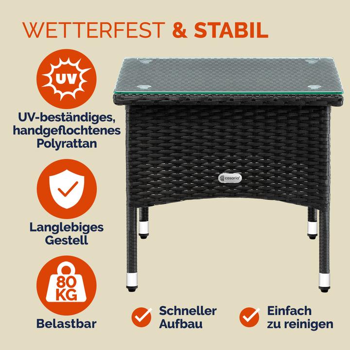 Image du produit Casaria Table de jardin en poly rotin