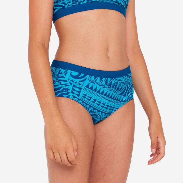 Actual product image Nabaiji Sportbikini Hose Mädchen - 500 Kamyleon Fatu blau/türkis (140)