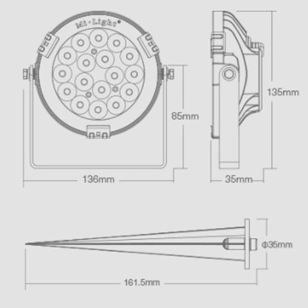 Actual product image Milight Zigbee 3.0 Wireless Smart LED Garden Spot 9W (900 lm, IP65)