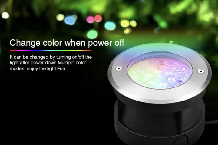 Actual product image Milight 9W Wireless LED Ground Recessed Luminaire RGB+KW/WW 24V (600 lm, IP68)