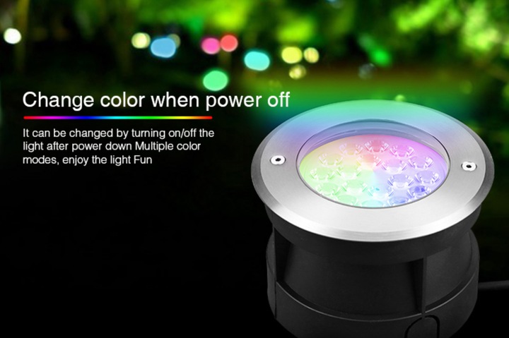 Image du produit Milight Encastré de sol à LED 9W sans fil RGB+KW/WW 24V (600 lm, IP68)