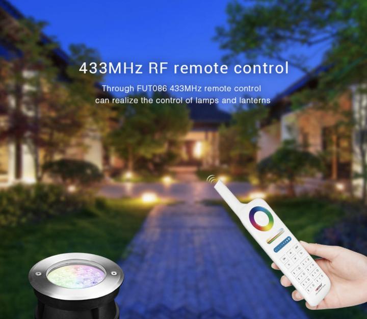Actual product image Milight 9W Wireless LED Ground Recessed Luminaire RGB+KW/WW 24V (600 lm, IP68)