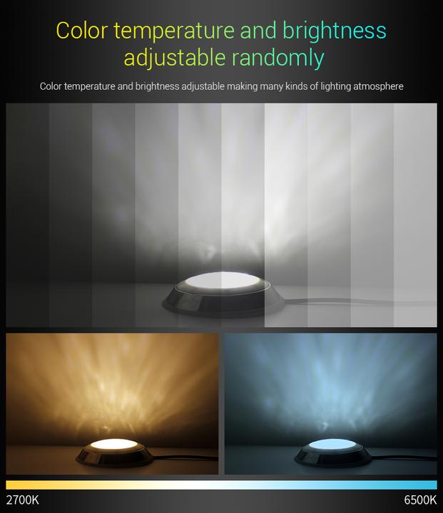 Actual product image Milight 9W Wireless LED Ground Recessed Luminaire RGB+KW/WW 24V (600 lm, IP68)