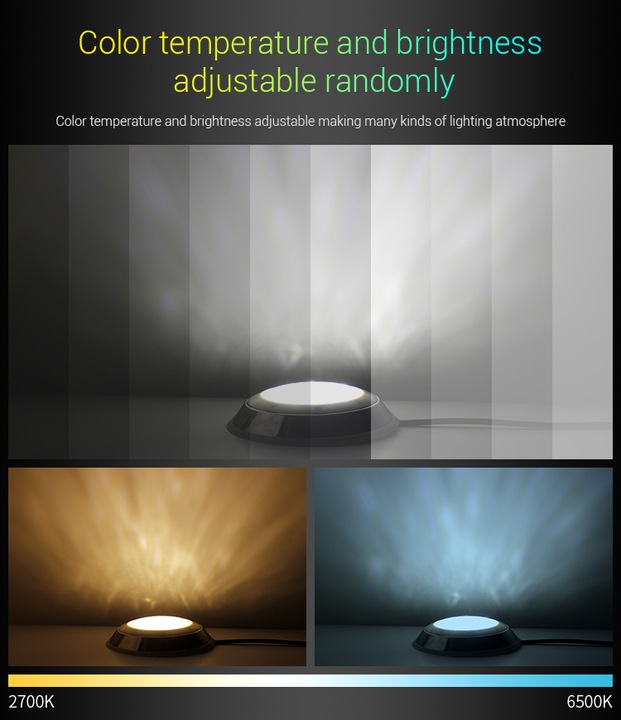 Image du produit Milight Encastré de sol à LED 9W sans fil RGB+KW/WW 24V (600 lm, IP68)