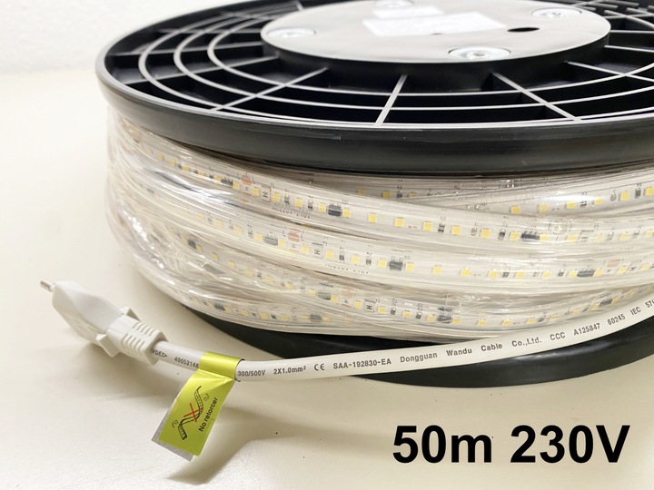 Immagine prodotto Lumina Swiss 50m di striscia LED HD 230V 1455lm/m 15W/m Neutro (Bianco neutro, 5000 cm, Esterno)