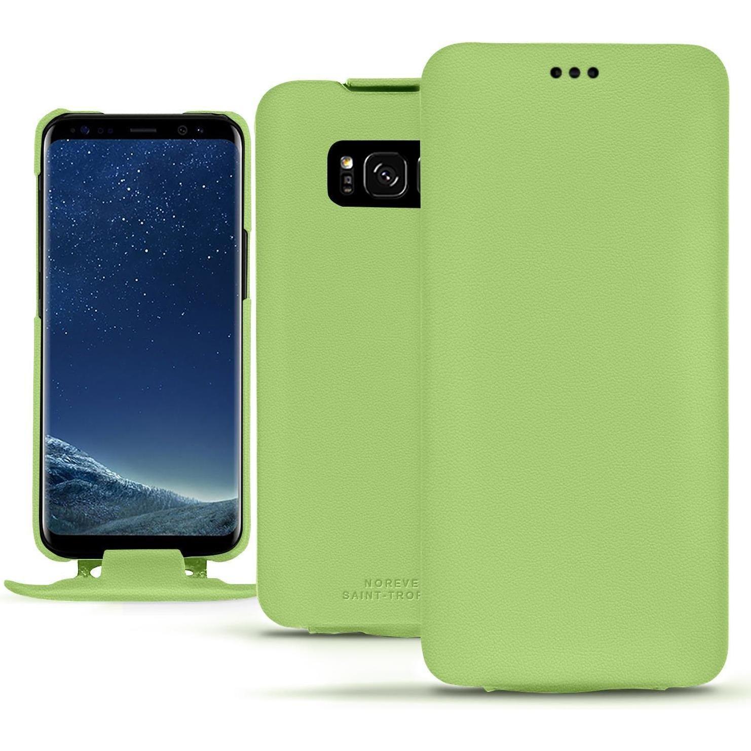 Noreve Lederschutzhülle vertikal (Samsung Galaxy S8+), Smartphone Hülle, Grün