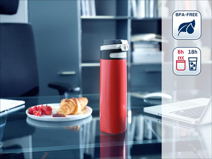 Actual product image Leifheit Borraccia Flip Acciaio Rossa 600ml (0.60 l)