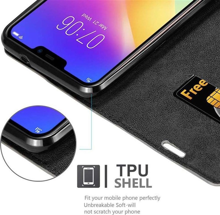 Actual product image Cadorabo Book Invisible Magnet Cover (Vivo Y81i)