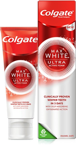 Actual product image Colgate Max White Ultra Active Foam Whitening (50 ml)