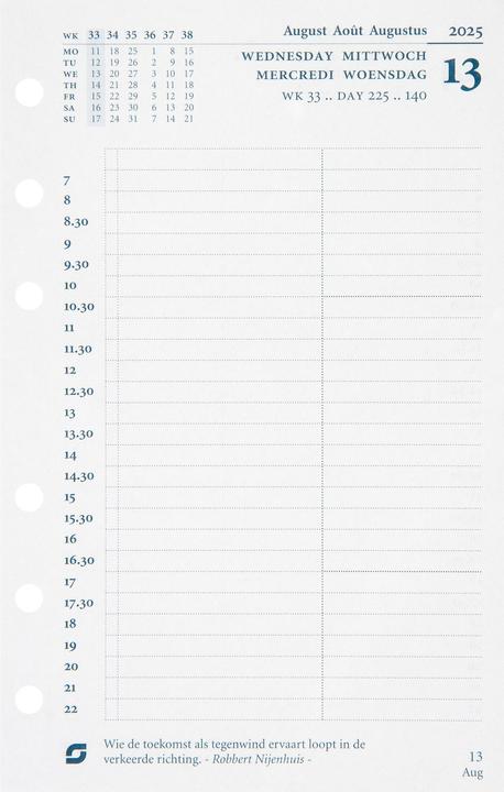 Valori nutrizionali e ingredienti Succes Ricambi Senior agenda annuale completi gennaio-dicembre (9,5 x 15 cm, 1 giorno / 2 pagine)