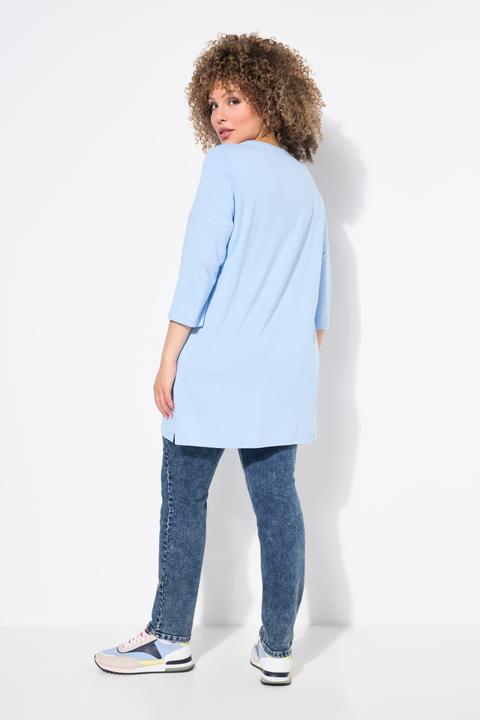 Produktbild Ulla Popken Longshirt, Blüten, A-Linie, V-Ausschnitt, 3/4-Arm (50, 52)