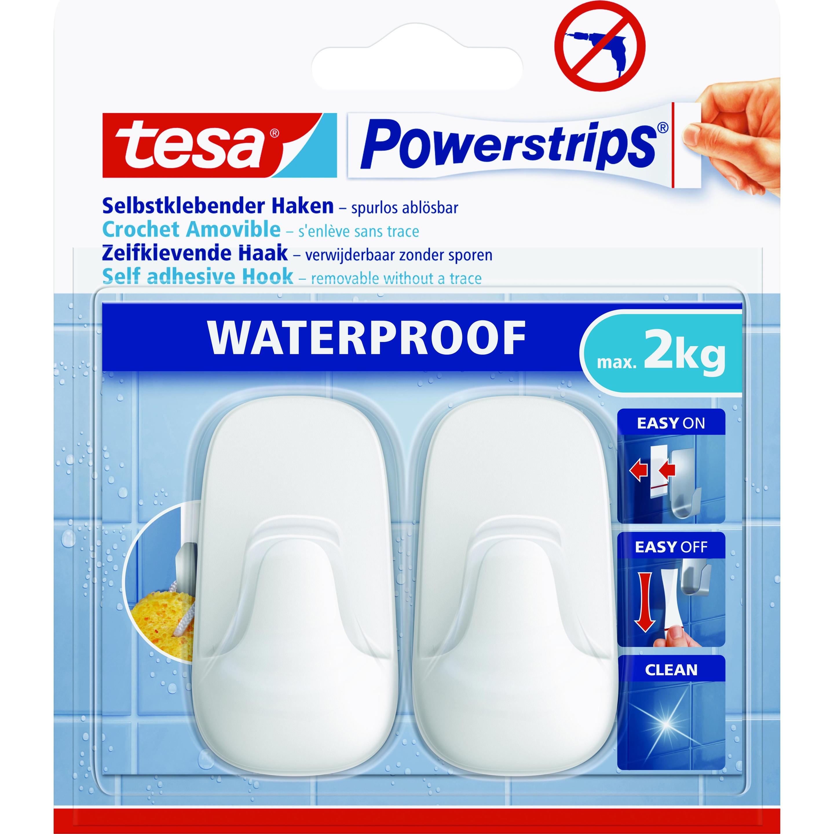 tesa, Klebehaken + Klebenagel, Powerstrips Waterproof Haken L
