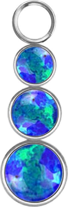 Image du produit Star Piercing Anhänger silber drei Opale blau (sans laiton, Acier chirurgical 316L)