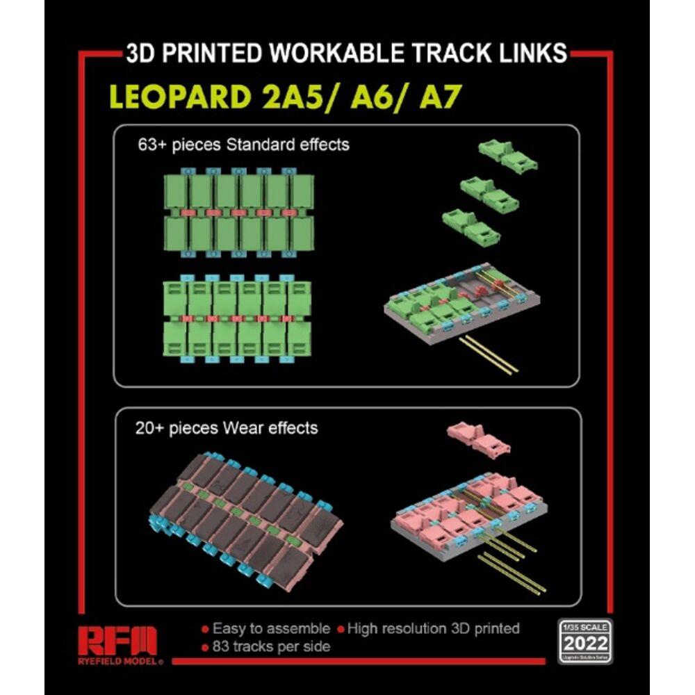 Rye Field Model Workable track links for LEOPARD 2A5/A6/A7 (3D printed )
