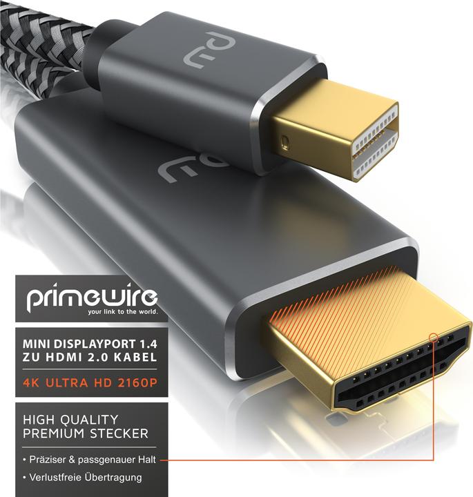 Actual product image Primewire Mini Display Port – HDMI (3 m, DisplayPort, HDMI)