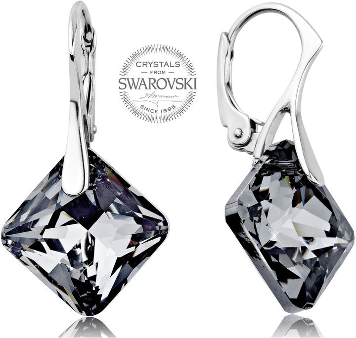 Image du produit Levien Boucles d'oreilles scintillantes avec cristaux sombres Princesse (L)