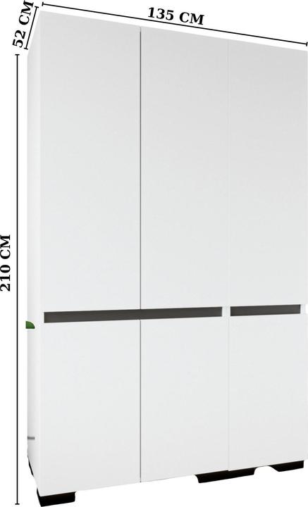 Produktbild Homitis Floransa 135 White Wardrobe (135 x 52 x 210 cm)