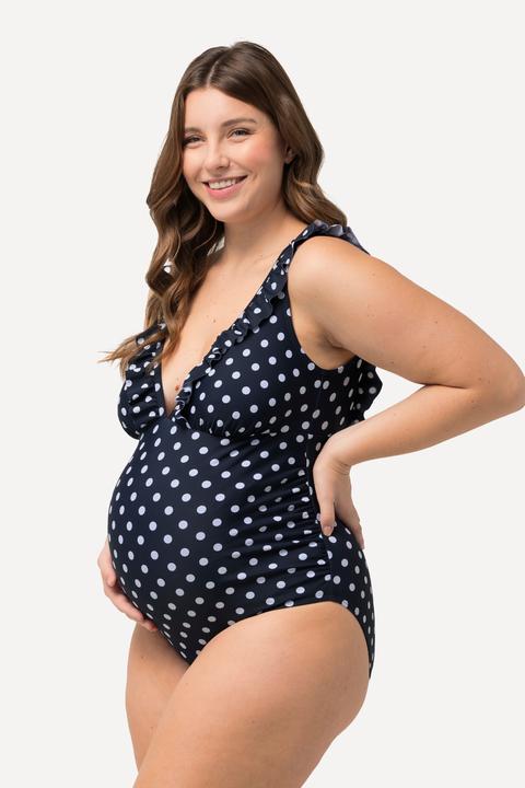 Image du produit Ulla Popken Bellieva Badeanzug, Umstandsmode, Punkte, Rüsche am Ausschnitt (58)